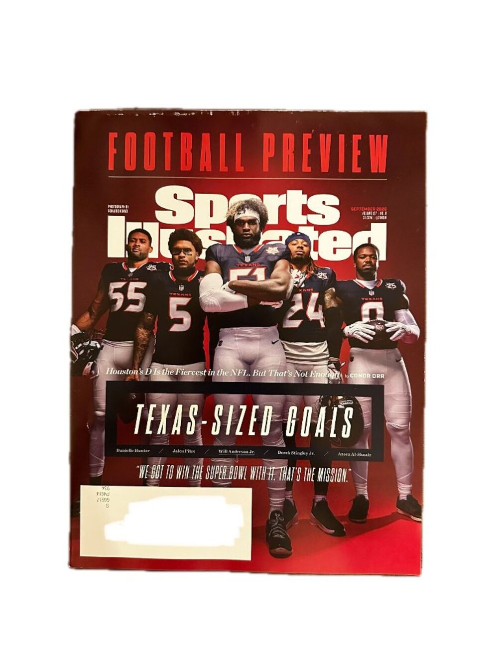 Sports Illustrated Magazine September 2026 NFL Football Preview Houston Texans